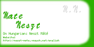 mate neszt business card